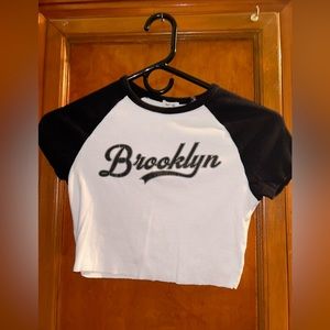 Garage Brooklyn Baseball Tee Crop Top